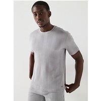 Boss Structure Loungewear Waffle T-Shirt - Light Grey