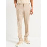 Boss H-Leon Regular Fit Wool Mix Suit Trousers - Beige
