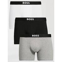 BOSS Mens BoxerBr 3P ONE Three-Pack of Logo-Waistband Boxer Briefs in Stretch Cotton