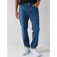 HUGO Mens Jonah Regular-fit Jeans in Blue Rigid Denim