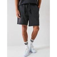 Hugo Blue Nebusho Relaxed Fit Washed Jersey Shorts - Black