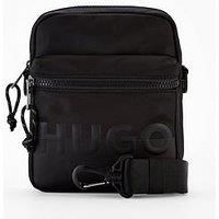 Hugo Nosh Split Logo Zip Crossbody Bag - Black