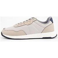 Boss Titanium Nylon/Leather Lace Runner - Brown