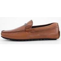 Boss Noel Leather Moccasin Casual Slip Ons - Brown