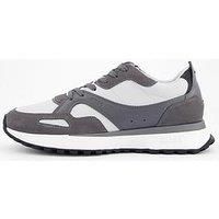 Boss Jonah Suede And Leather Mix Trainers - Grey