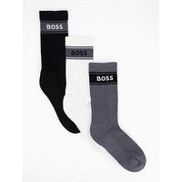Boss 3 Pack Logo Trim Crew Sports Socks - Assorted