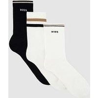 Boss Bodywear 3 Pack Logo Rib Bamboo Crew Socks - Assorted