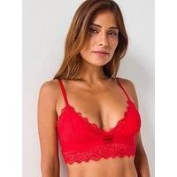 Hugo Triangle Lace Bra - Bright Red