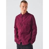 Hugo Epoldo Canvas Overshirt - Dark Red