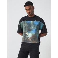 HUGO Mens Dabilo x apoh Ballerina-Artwork T-Shirt in Cotton Jersey Black