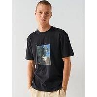 HUGO Mens Dabolos x apoh Ballerina-Artwork T-Shirt in Cotton Jersey Black