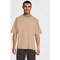 Boss Heavy Jersey Centre Logo T-Shirt - Dark Beige