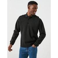 Boss Pe_Heavylong Relaxed Fit Polo Shirt - Black