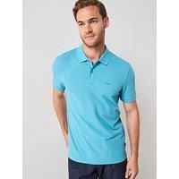 Boss Pallas Regular Cotton Pique Polo Shirt - Light Blue
