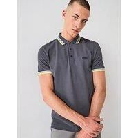 Boss Paddy Regular Fit Tipping Polo Shirt - Dark Grey