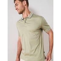 Boss Penrose 38 Slim Fit Corporate Stripe Polo Shirt - Green