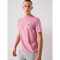 BOSS Mens Tee Stretch-Cotton T-Shirt with Contrast Logo