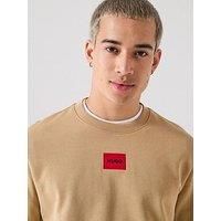 Hugo Diragol212 Red Patch Crew Sweatshirt - Light Beige