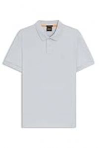 BOSS Mens Polo Top Short Sleeve Cotton Lt/Pastel Grey L