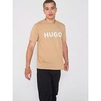 Hugo Dulivio Regular Fit Large Logo T-Shirt - Beige