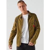 Hugo Emmond Patch Pocket Logo Zit Thru Overshirt - Green