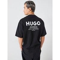 Hugo Hugo Blue Nalono Oversized International Logo Backprint T-Shirt - Black