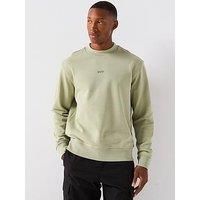Boss Wesmallcrew Relaxed Fit Centre Logo Crew Sweater - Green