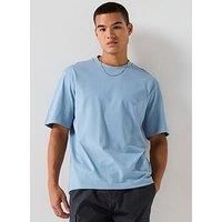 Hugo Blue Niley Regular Fit Smiley Left Chest Logo T-Shirt - Light Blue