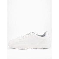 HUGO Mens Yarrow Tenn Faux-Leather Trainers with Zigzag Detailing Size 12