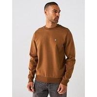 Boss Sharpe 01 Regular Fit Nickel Logo Crew Sweat - Brown