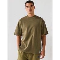 HUGO Mens Nuwaffle Cotton-Jersey T-Shirt with Blue Logo Patch