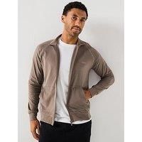 BOSS Mens Mix&Match Jacket Z Logo-embroidered regular-fit jacket in stretch-cotton jersey