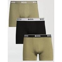 BOSS Mens BoxerBr 3P Power Three-Pack of Stretch-Cotton Boxer Briefs with Logos