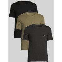 BOSS Men/'s Cotton T-Shirts, 3-Pack, Black/Dark Grey/Khaki Green (UK, Alpha, XL, Regular, Regular, Black/Dark Grey/Khaki Green)