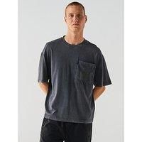Hugo Oversized Fit Darfel Acid Washed Pocket T-Shirt - Black