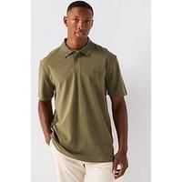 Boss Boss Pe Tirecollar Textured Collar Polo Shirt - Green