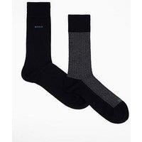 Boss 2 Pack Mini Pattern Crew Socks - Black