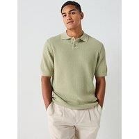 Boss Akoppo Regular Fit Knitted Polo Shirt - Green