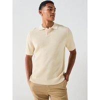 Boss Akoppo Knitted Polo Shirt - Beige