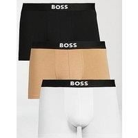 BOSS Mens Trunk 3P ONE Three-Pack of Logo-Waistband Trunks in Stretch Cotton