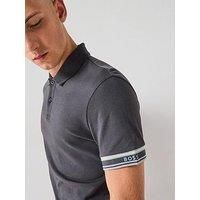 Boss Polo Zone Slim Fit Arm Logo Polo Shirt - Grey