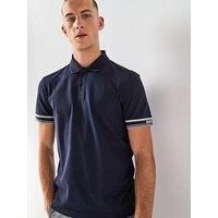BOSS Mens Polo Zone Slim-fit Polo Shirt in Cotton with Striped Cuffs
