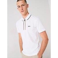 Boss Philix Goc Zip Neck Slim Fit Polo Shirt - White