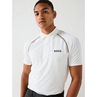 BOSS Mens Patteo TOC Active Slim-fit Polo Shirt with Odour Control White