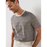 Boss Mercerised Grid Print Short Sleeve T-Shirt - Multi