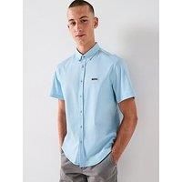 Boss Motion Regular Fit Short Sleeve Shirt - Light Blue