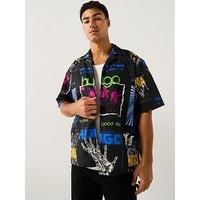 Hugo Blue Eligino Relaxed Fit Shirt - Black