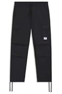 HUGO Mens Gadic242 Relaxed-fit Cargo Trousers in Ripstop Cotton Black