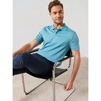 Boss C-Parlay 212 Regular Fit Mercerised Textured Polo Shirt - Light Blue