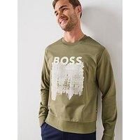 Boss C-Soleri 214 Regular Fit Graphic Crew Neck Sweat - Green